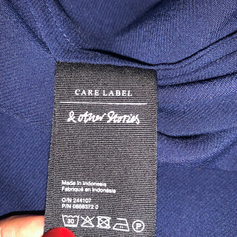 & Other Stories Navy Paris Atelier Label Wrap Dress Size 6 - Picture 9 of 10